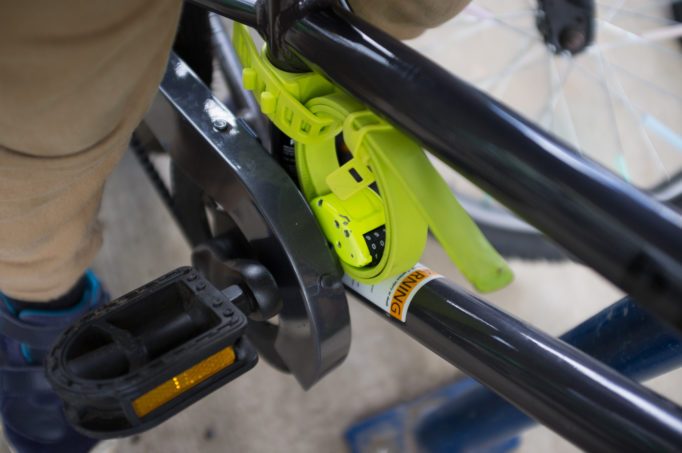The Otto lock is small enough to fit on a child's bike