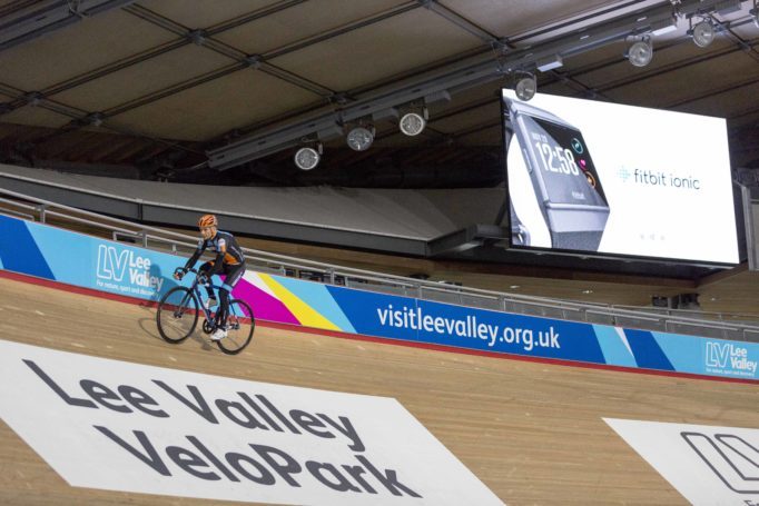I got to try out the Fitbit Ionic at the London Olympic velodrome