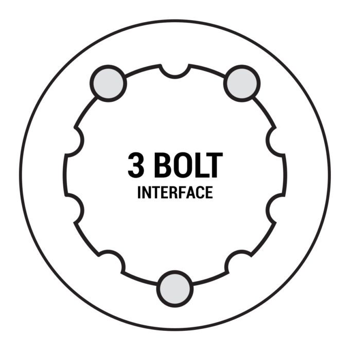 Compatible with Praxis Direct Mount MTB cranks or 3-Bolt SRAM MTB cranks 