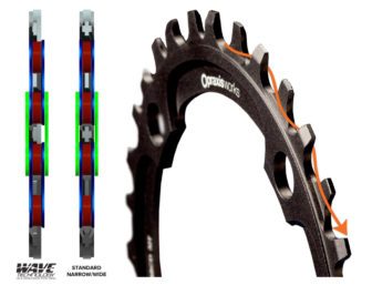 The Wave tooth pattern keeps your chain on and helps clear the mud