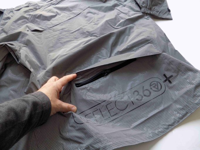 A large rear pocket offers plenty of storage