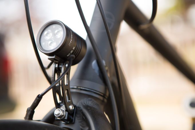 The front light uses three Cree LEDs