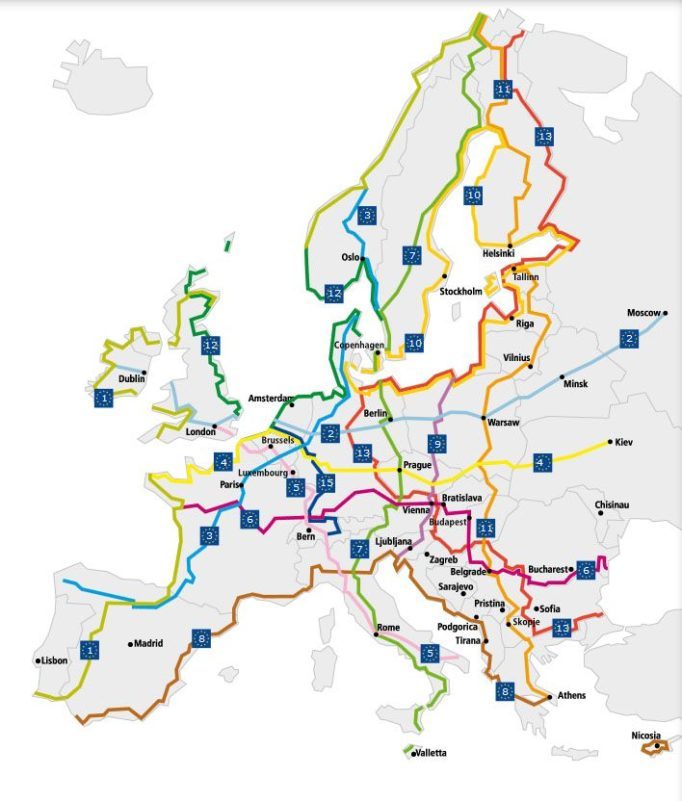 A ferry can get you on to the EuroVelo network