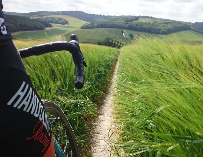 It's not all uphill, there's rutted downhills as well!