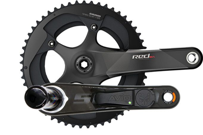 Avio have added a  SRAM-Red chainset with PowerSense already fitted