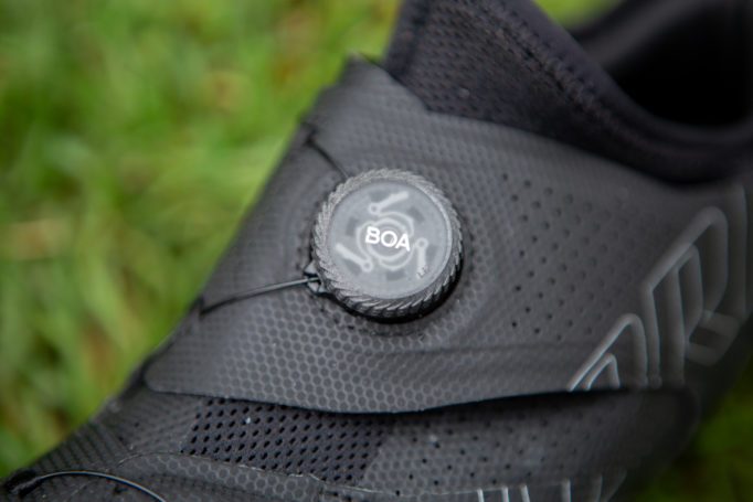 detail of the BOA LI2 on the Specialized S-Works Ares Road Cycling Shoes
