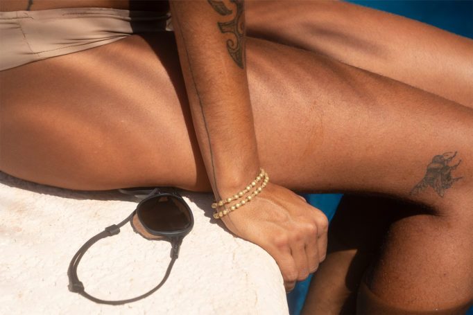 Ombraz glasses for bikepacking being sat on